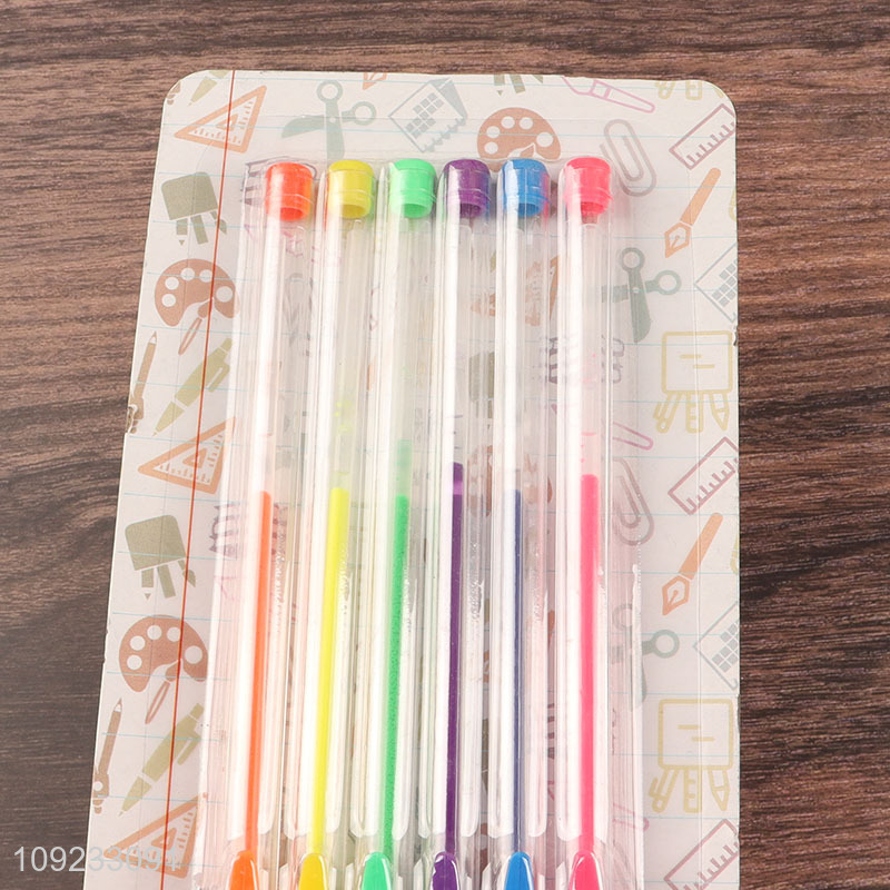 Hot Selling 6 Packs Colored Gel Ink Pens for Writing Coloring Journaling