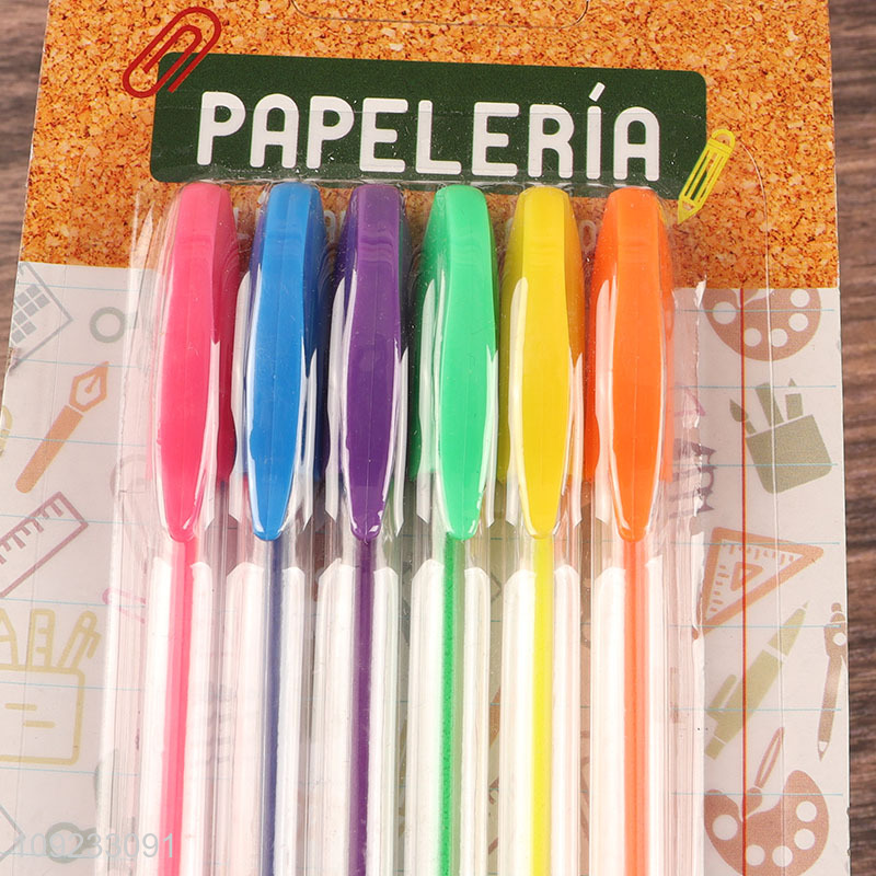 Hot Selling 6 Packs Colored Gel Ink Pens for Writing Coloring Journaling