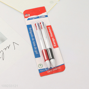 Wholesale 2 Packs 4-In-1 Retractable Ballpoint Pens Multicolor Ballpoint Pens