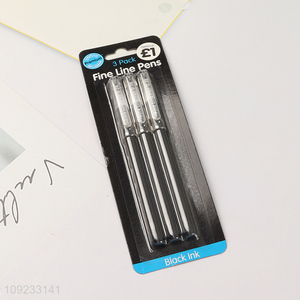 Factory Supply 3 Packs Black Gel Ink Pens for Office School Students