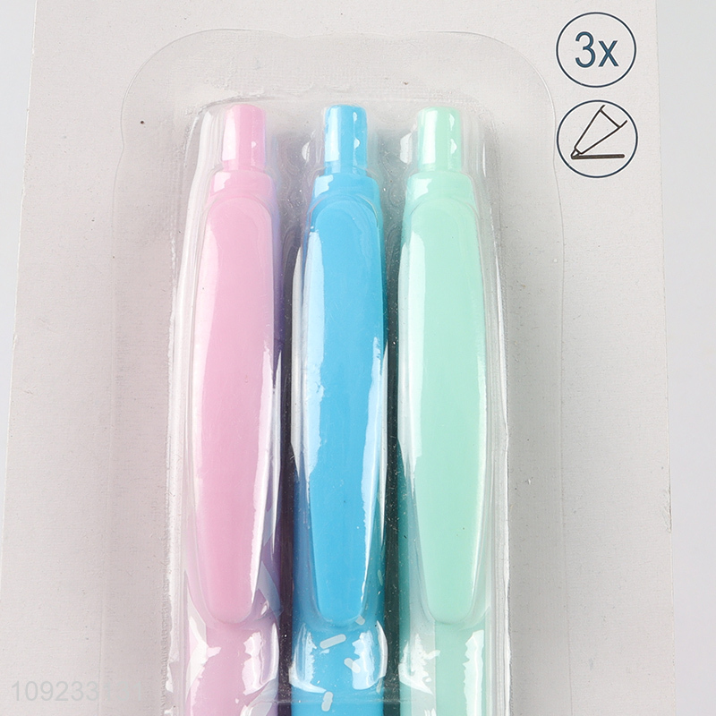 Good Quality 3 Pieces Retractable Ballpoint Pens Set Office School Stationery