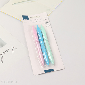 Good Quality 3 Pieces Retractable Ballpoint Pens Set Office School Stationery