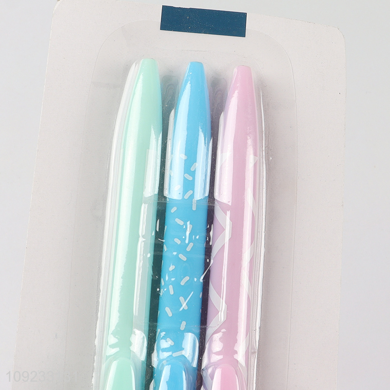 Good Quality 3 Pieces Retractable Ballpoint Pens Set Office School Stationery