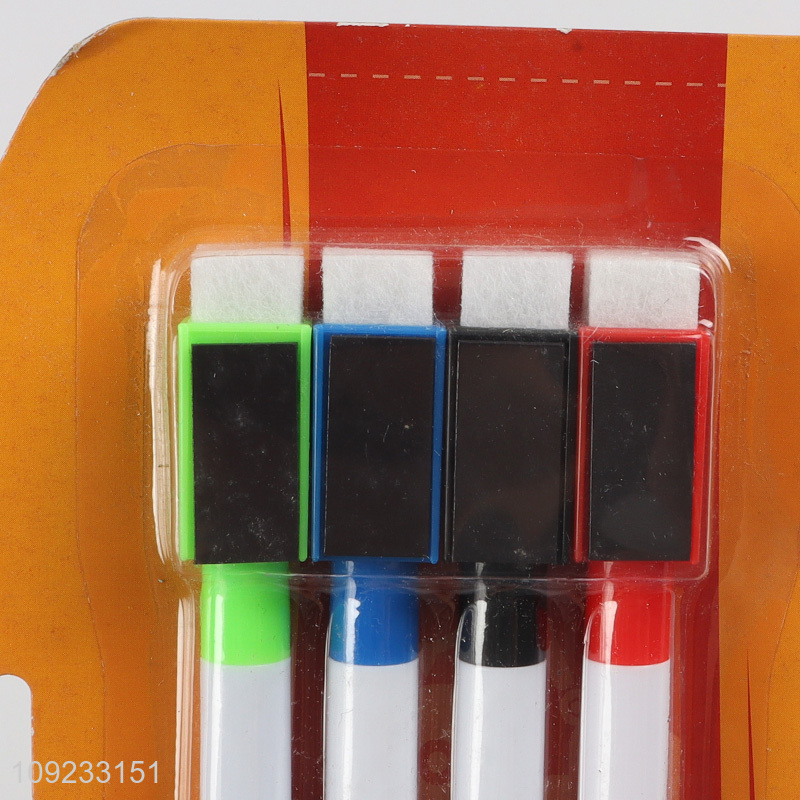 New Arrival 4Pcs Whiteboard Markers Magnetic Dry Erase Markers With Erasers