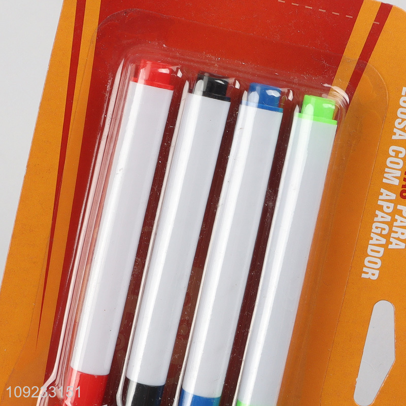 New Arrival 4Pcs Whiteboard Markers Magnetic Dry Erase Markers With Erasers