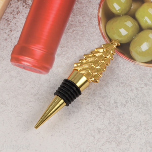 Wholesale Christmas Tree Shaped Wine Bottle Stopper Metal Wine Stopper