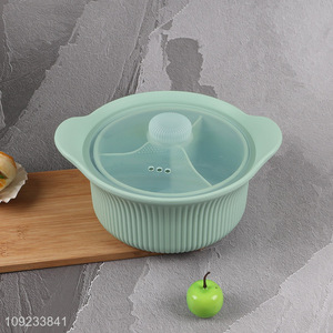 New Product 1250ml Microwave Silicone Steamer Food Grade Steamer Pot with Lid