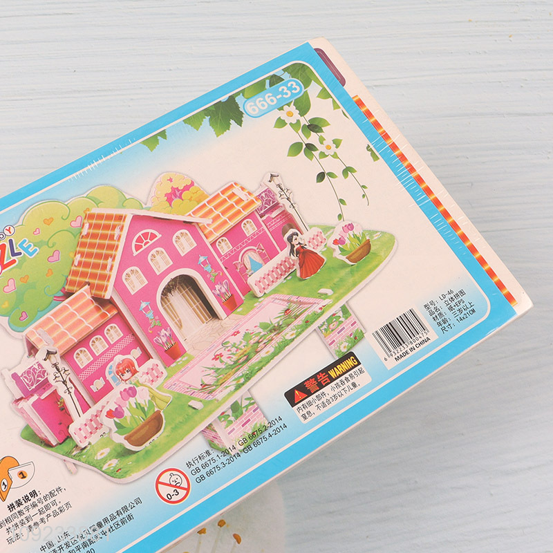 High Quality 3D Puzzle Cartoon Paper Puzzle DIY Model Building Kit (Pink Garden)