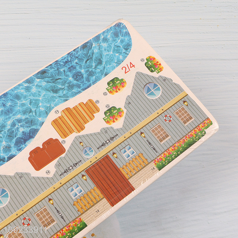 Factory Supply 3D Puzzle Cartoon Paper Puzzle DIY Model Building Kit (Beach Villa)