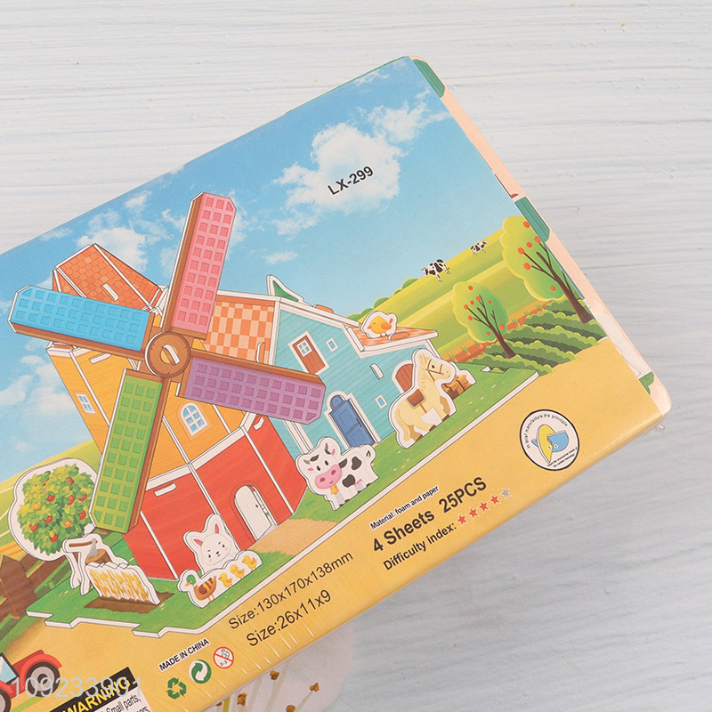 China Imports 3D Puzzle Cartoon Paper Puzzle DIY Model Building Kit (Windmill House)