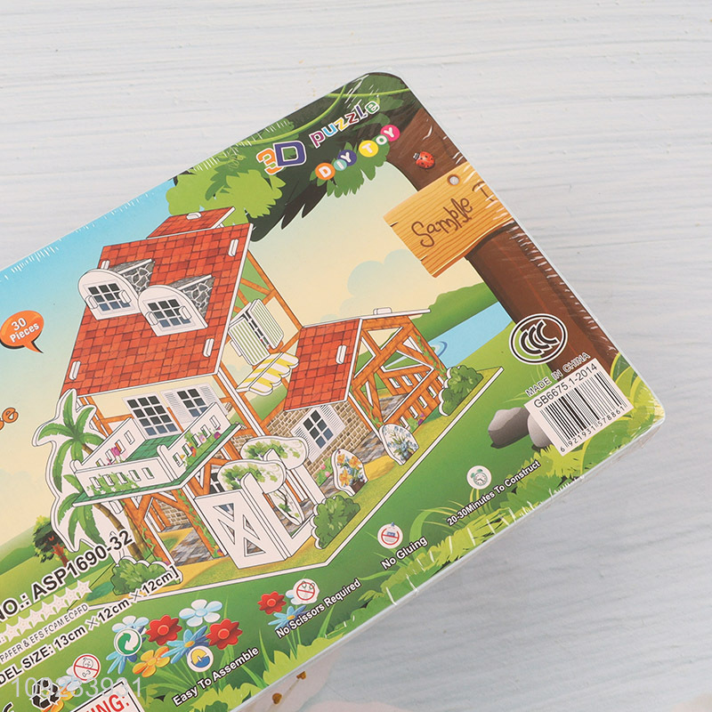 Good Quality 3D Puzzle Cartoon Paper Puzzle DIY Model Building Kit (Small House)