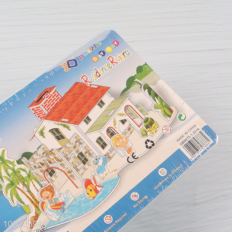 New Arrival 3D Puzzle Cartoon Paper Puzzle DIY Model Building Kit (Beach House)