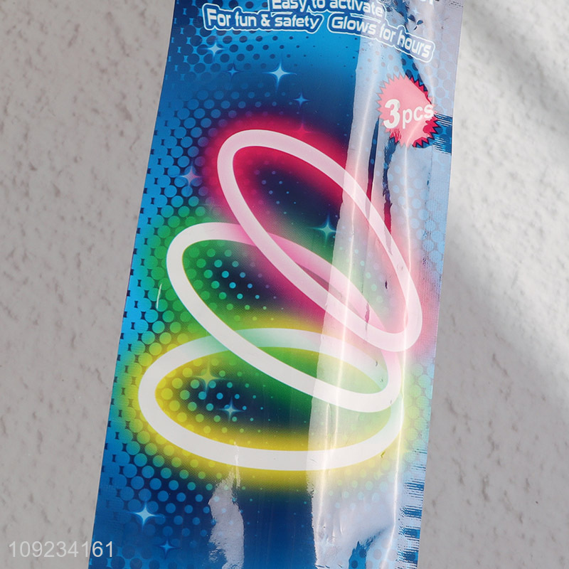 Factory Wholesale 3PCS Glow Stick Bracelets Glow in The Dark Party Favors