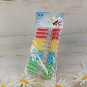Low price multicolor plastic clothes pegs clothes clips set for home