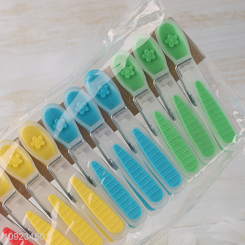 Low price multicolor plastic clothes pegs clothes clips set for home