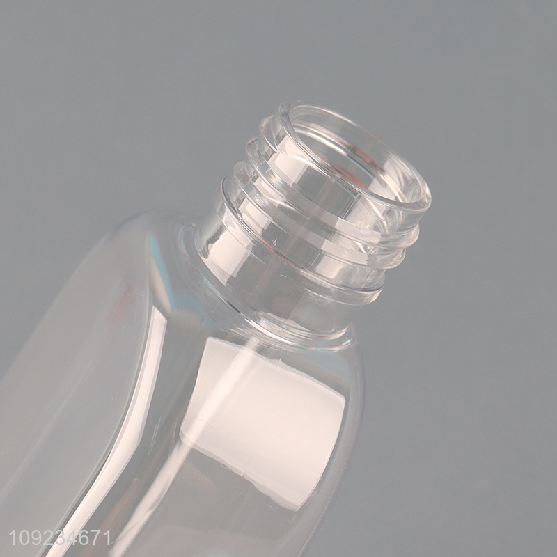 Hot selling clear plastic 120ml olive oil pure dew flat bottle wholesale