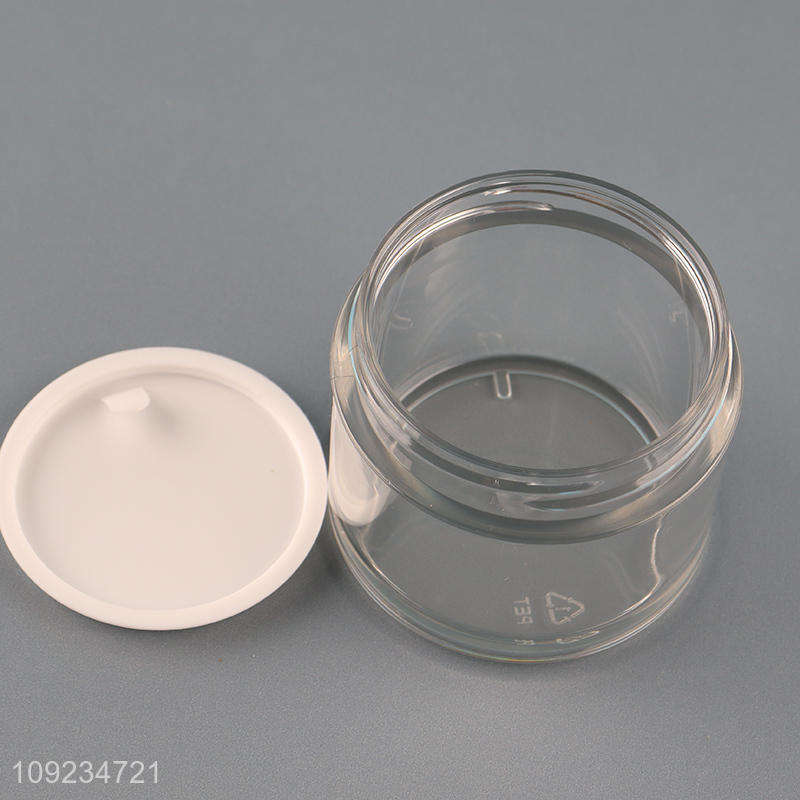 Yiwu market portable plastic empty jar cream jar with lid
