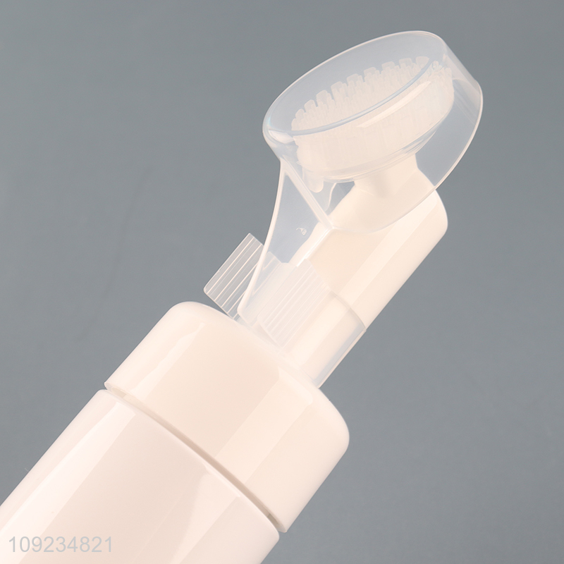 Low price plastic skin care face washing bottle with facial  cleansing brush
