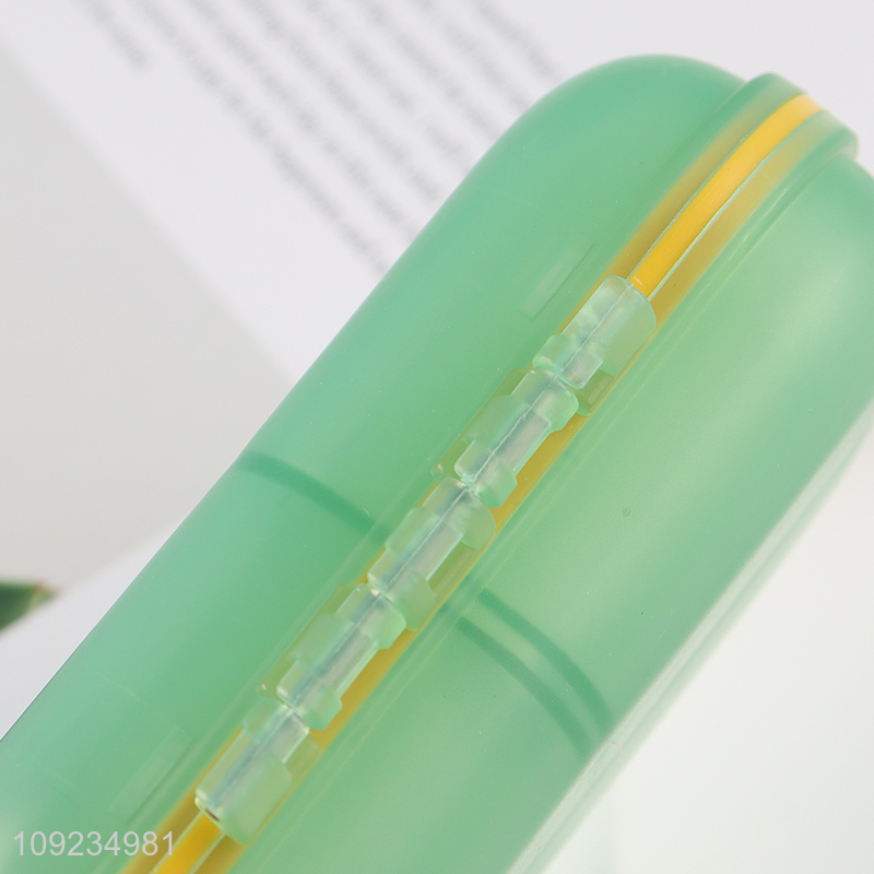 Top selling green plastic medicine storage box pill box wholesale