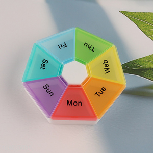 Good quality portable travel weekly medicine storage box pill box for sale