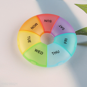 China supplier multicolor portable weekly medicine storage box pill box