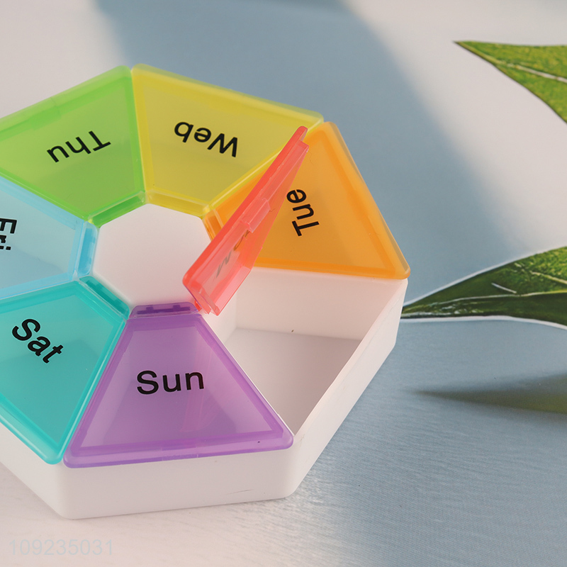 Good quality portable travel weekly medicine storage box pill box for sale