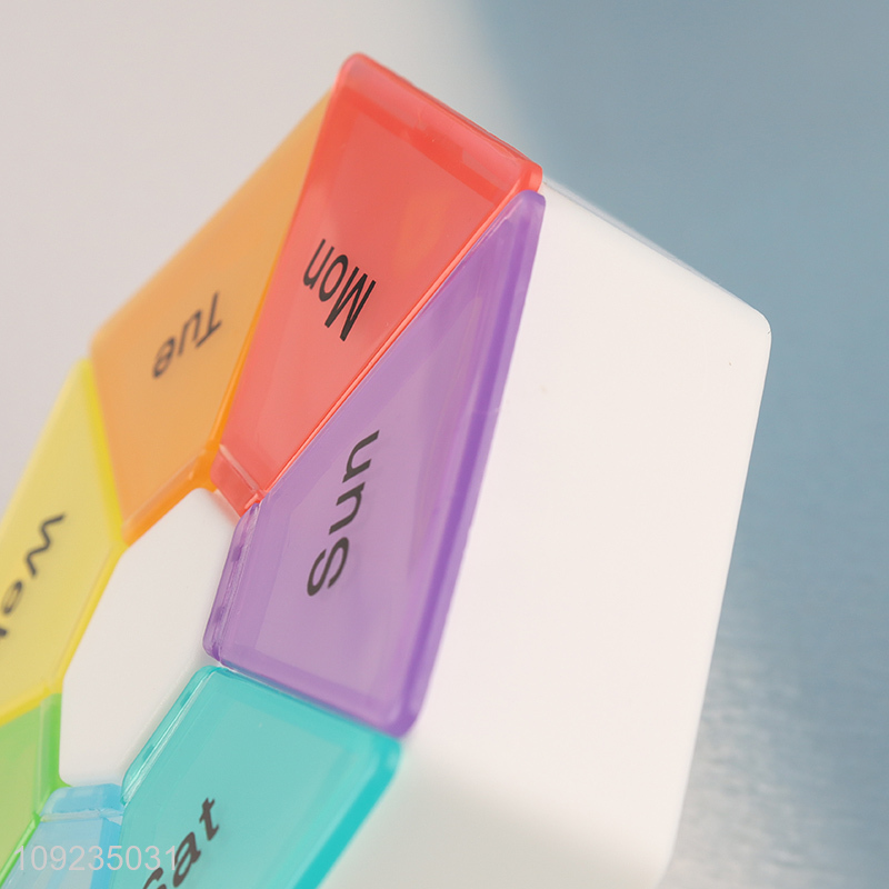 Good quality portable travel weekly medicine storage box pill box for sale