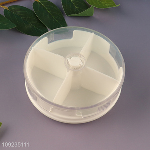 Low price round portable plastic medicine storage box pill box for sale