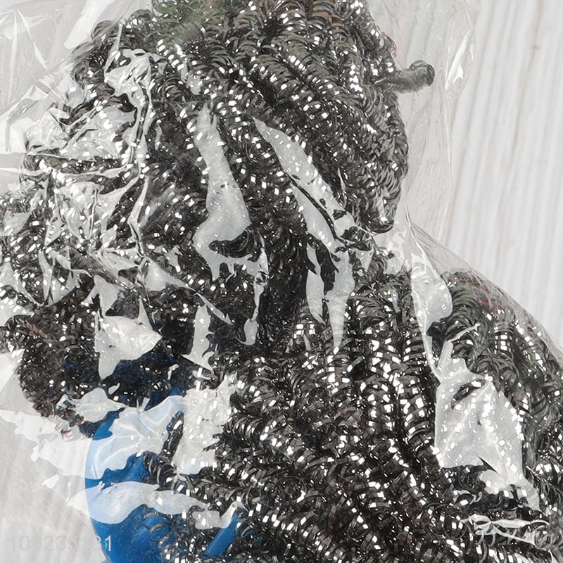 Good Quality 2PCS Stainless Steel Wool Scrubbers with Plastic Handle