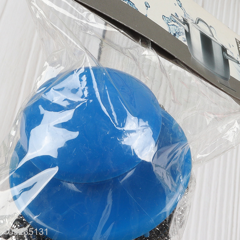 Good Quality 2PCS Stainless Steel Wool Scrubbers with Plastic Handle