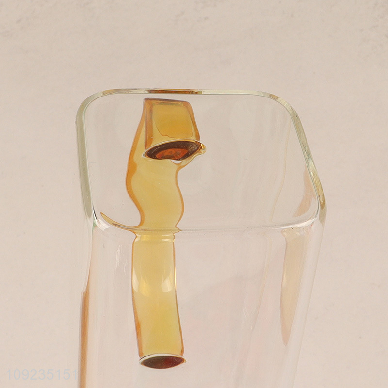 High Quality High Borosilicate Glass Drinking Cup with Lid & Straw
