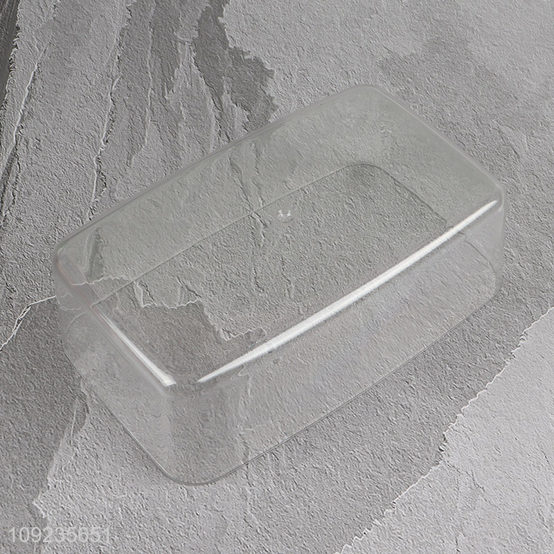 Hot Selling Rectangular Bamboo Cake Tray with Clear Plastic Cover