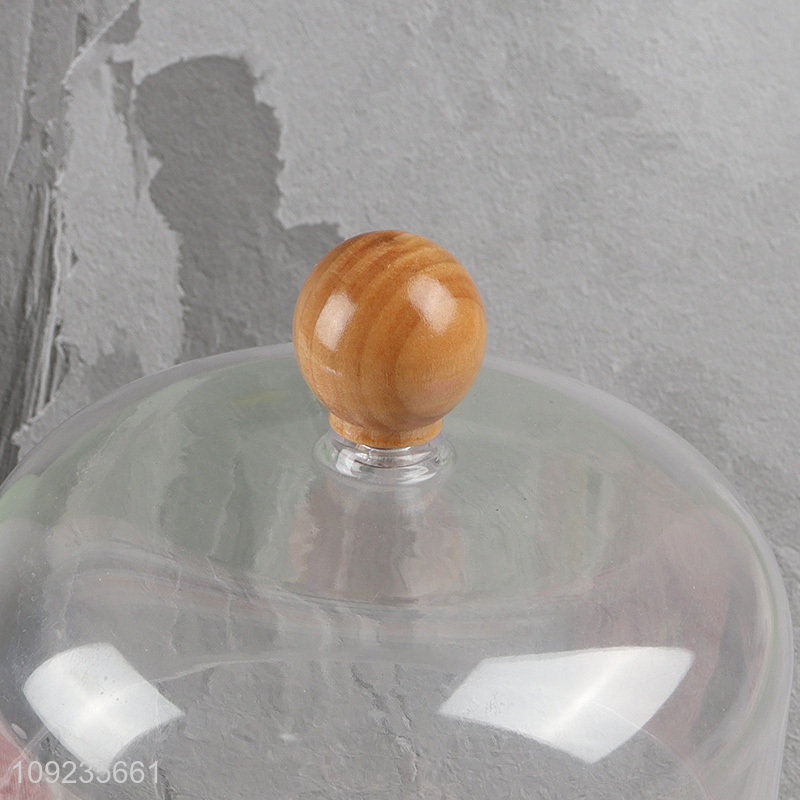 Good Quality Round Bamboo Cheese Cake Serving Tray with Cover