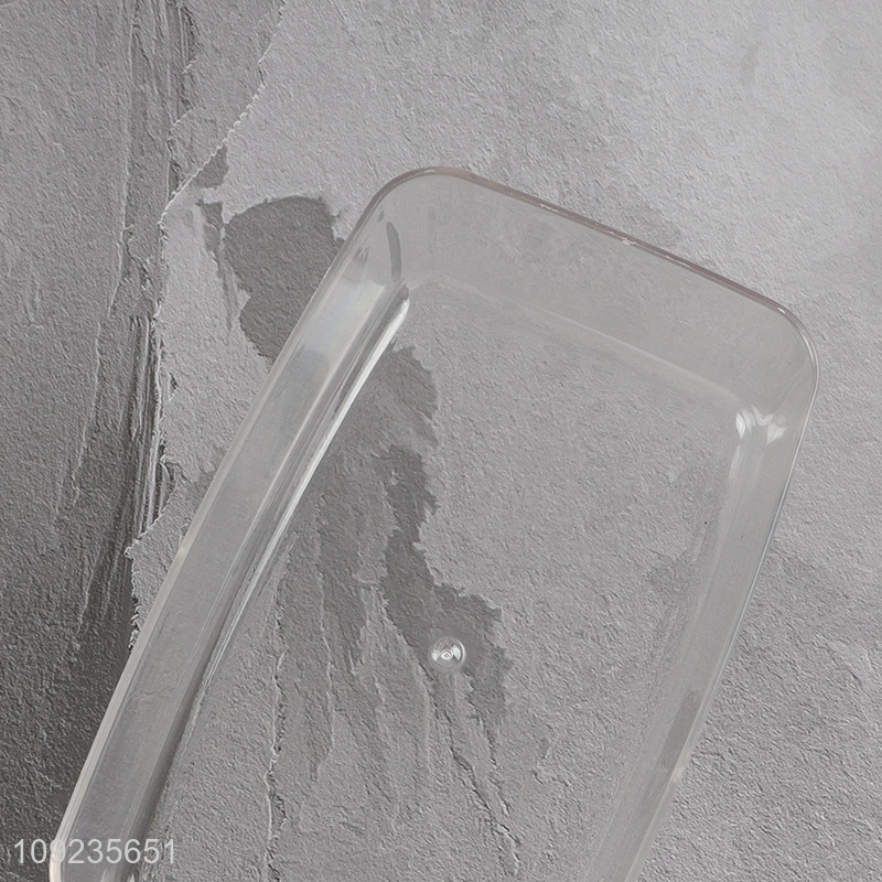 Hot Selling Rectangular Bamboo Cake Tray with Clear Plastic Cover