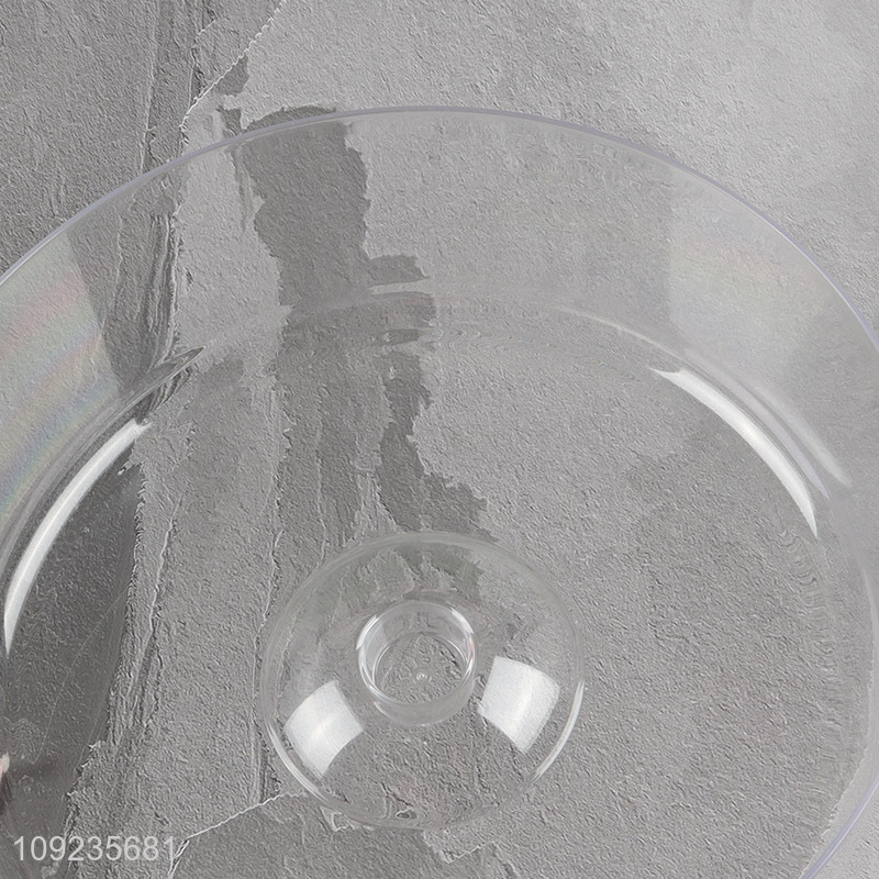 Wholesale Round Bamboo Cake Tray Dessert Stand with Plastic Cover