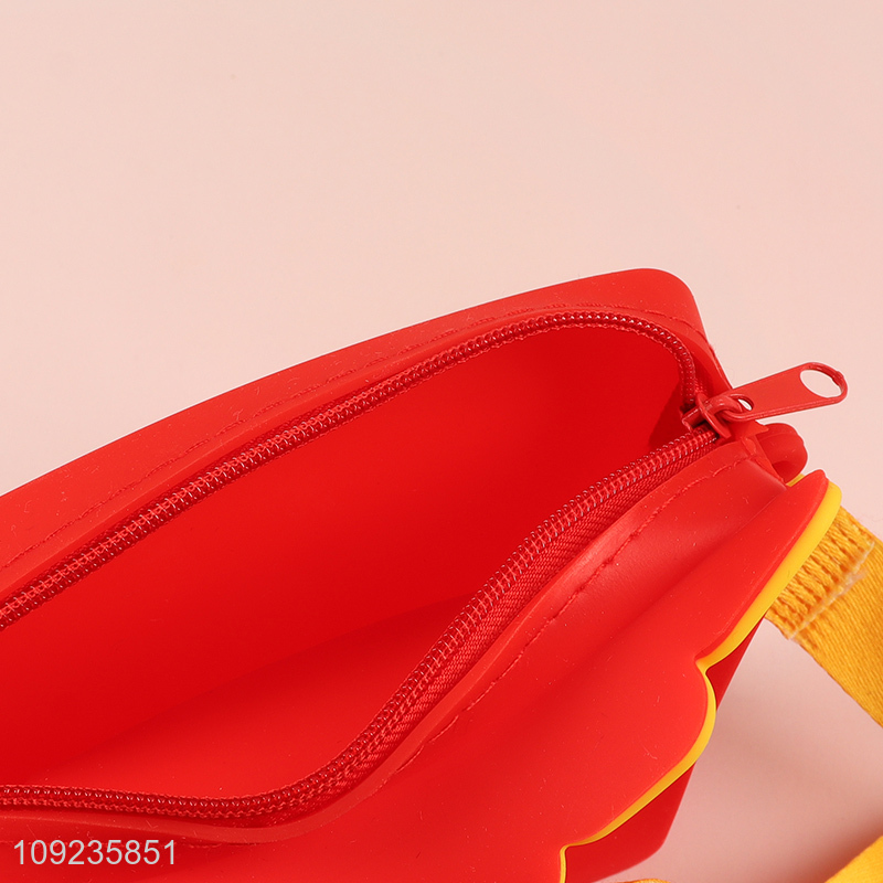 Wholesale Cute French Fries Shaped Silicone Shoulder Bag dor Kids