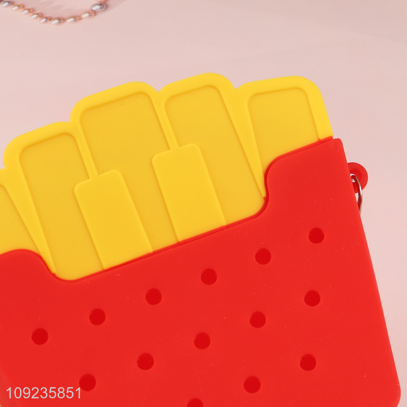 Wholesale Cute French Fries Shaped Silicone Shoulder Bag dor Kids