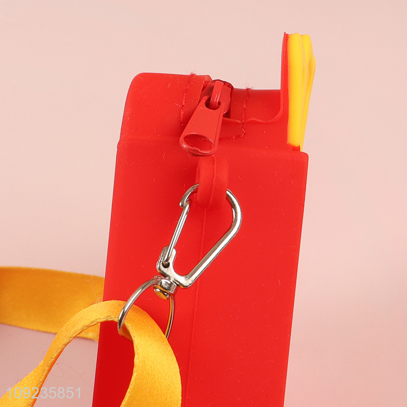 Wholesale Cute French Fries Shaped Silicone Shoulder Bag dor Kids