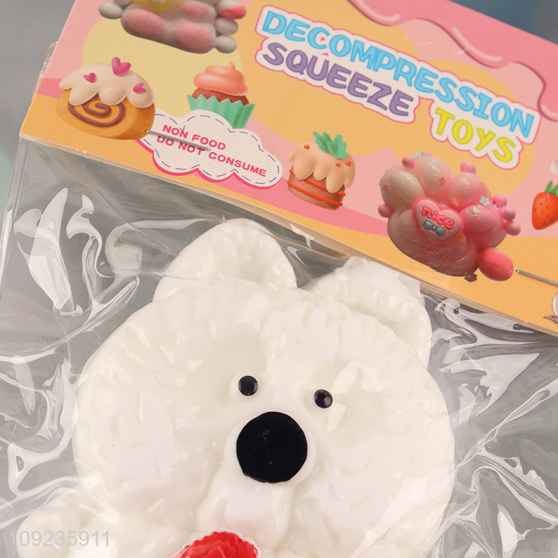 Hot selling puppy shape tpr squeeze toys anti-stress toys for kids adult