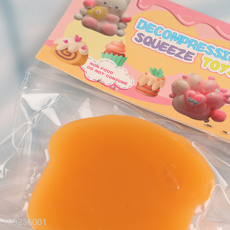 Hot selling bread shape soft tpr squeeze toys stress relief toys