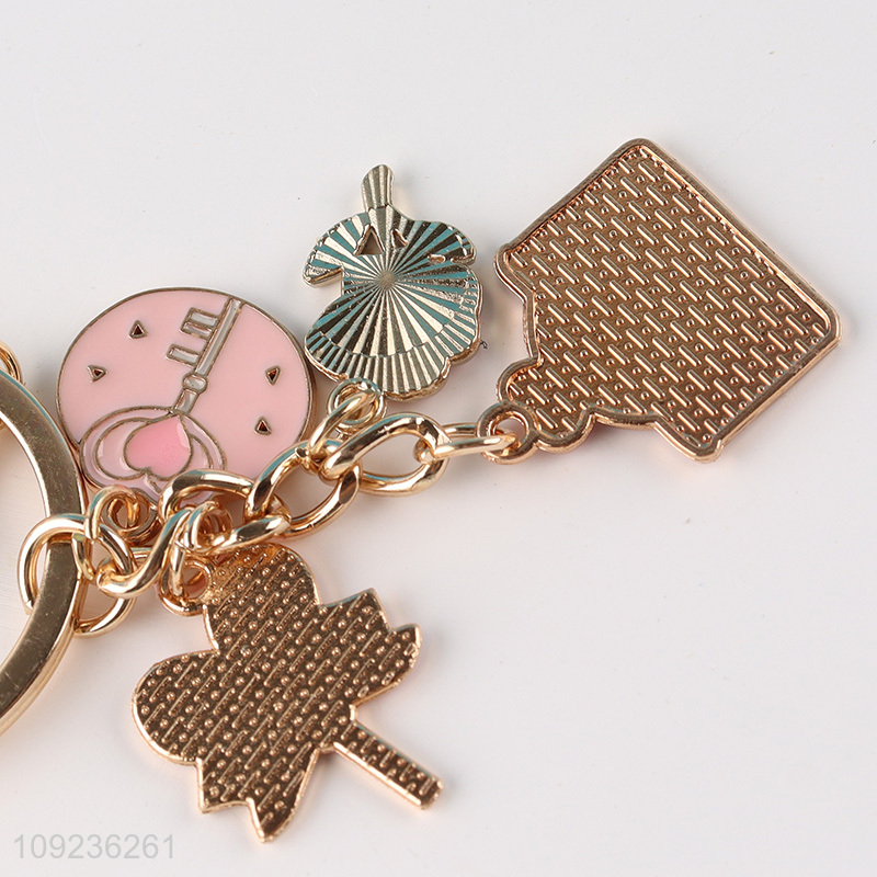 China products girls pink alloy keychain key rings for gifts