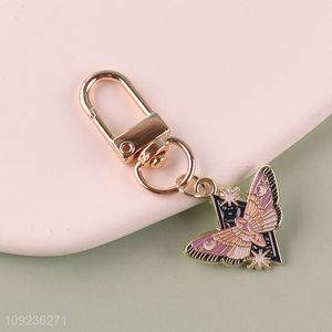 Hot selling butterfly shape alloy keychain key rings wholesale