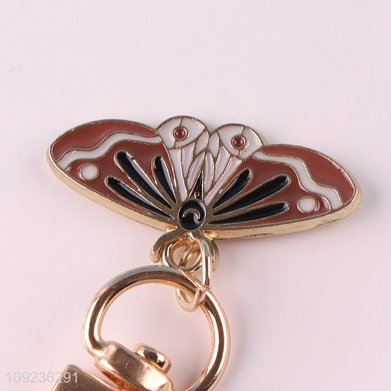 Top selling butterfly shape alloy keychain key rings wholesale