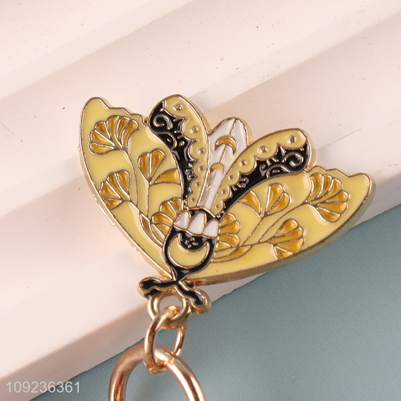 Factory direct sale butterfly shape portable alloy keychain key rings