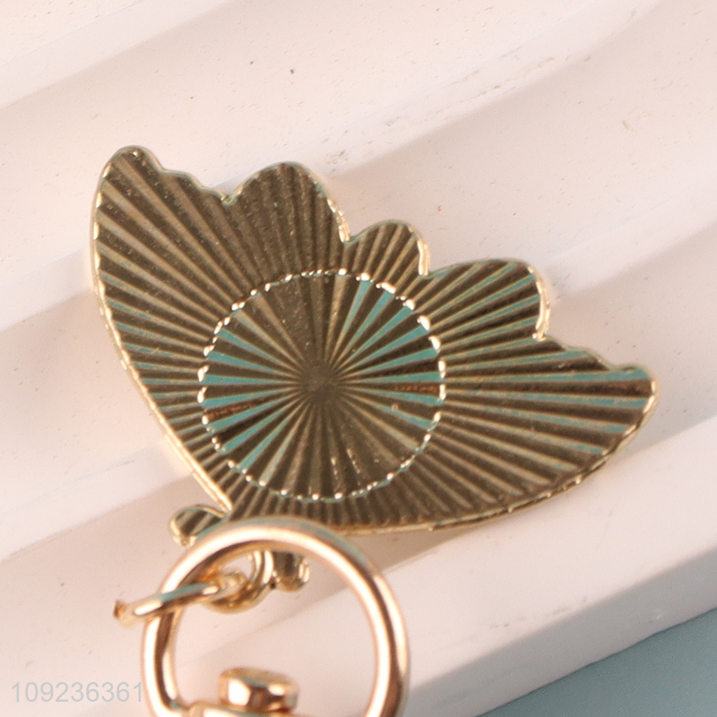 Factory direct sale butterfly shape portable alloy keychain key rings