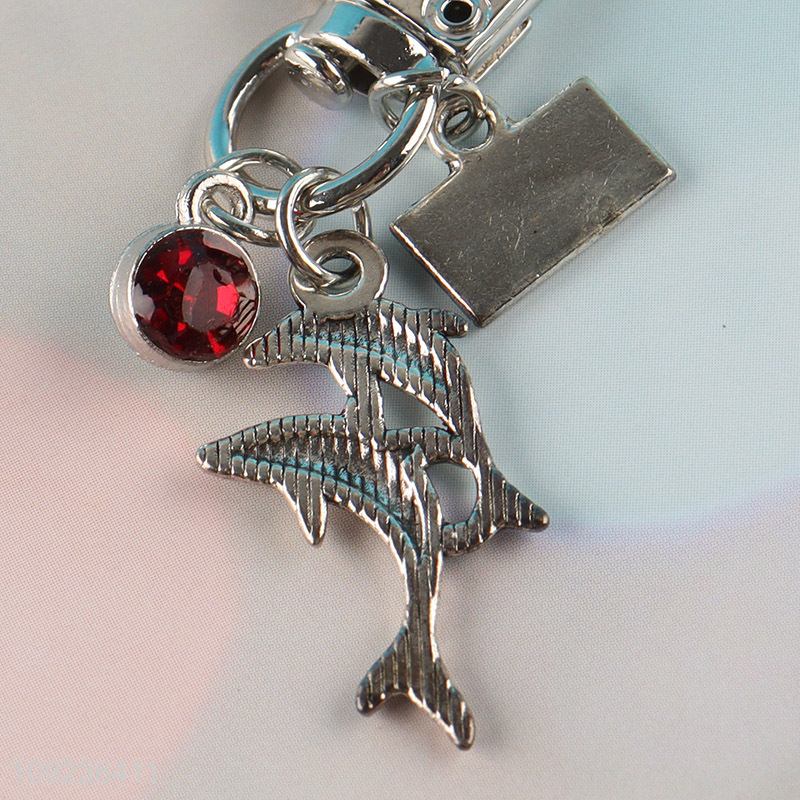 Hot items dolphin shape portable alloy keychain key rings for sale