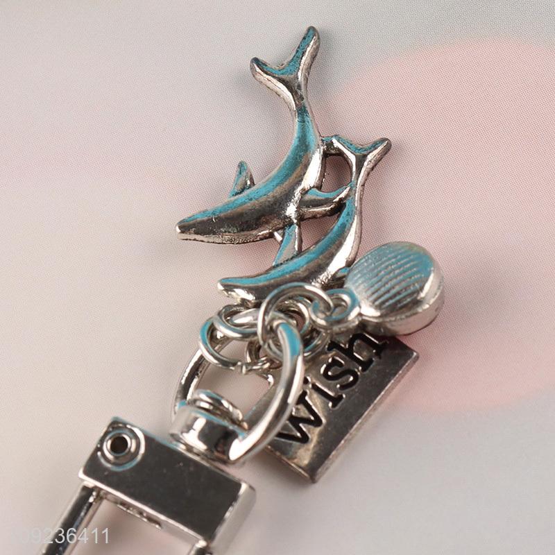 Hot items dolphin shape portable alloy keychain key rings for sale