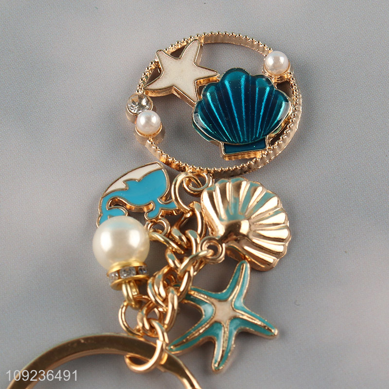 Hot products ocean series alloy keychain key rings for gifts