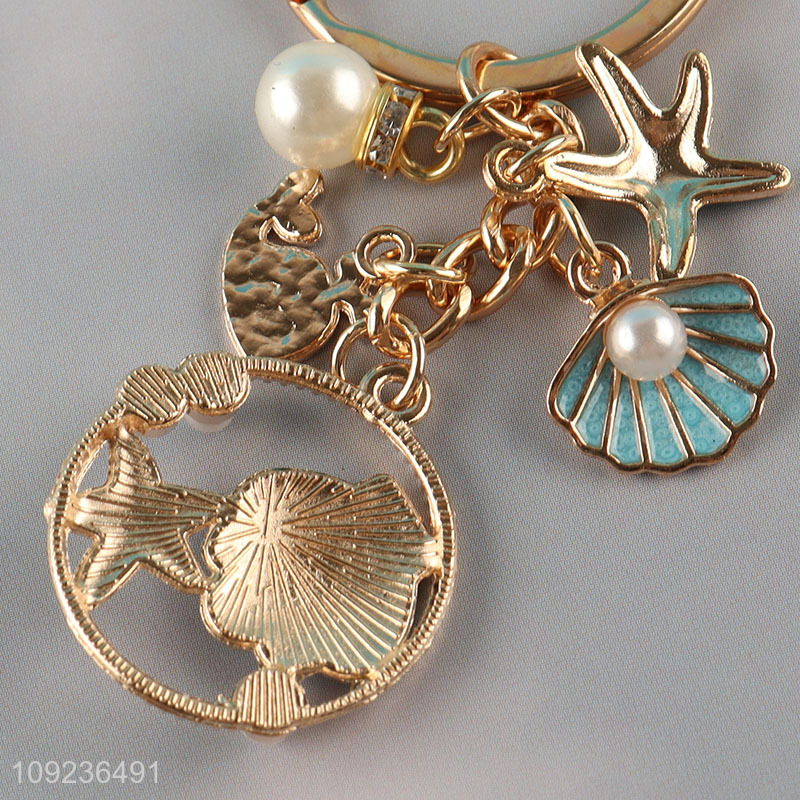 Hot products ocean series alloy keychain key rings for gifts
