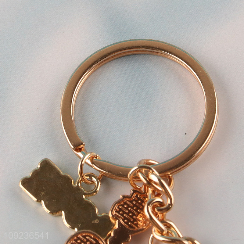 Top selling heart shape portable alloy keychain key rings for gifts